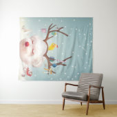 Rendier Hond met Kerstmis Ornamenten Wandkleed (In Situ (horizontaal))