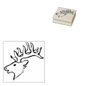 rendier hoofd kunst stempel (Gestempeld)