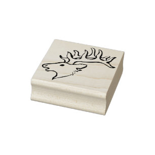 rendier hoofd kunst stempel