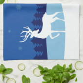 Rendier illustratie aangepaste naam keukenhanddoek (Gevouwen)