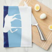 Rendier illustratie aangepaste naam keukenhanddoek (Quarter Fold)