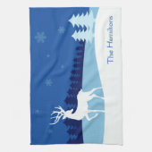 Rendier illustratie aangepaste naam keukenhanddoek (Verticaal)