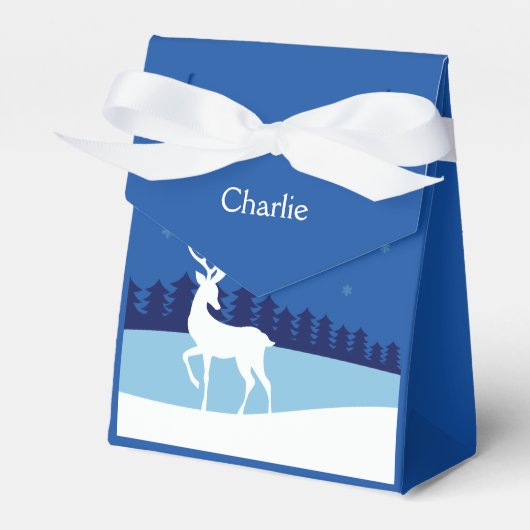Rendier illustratie aangepaste tekst gunst vak bedankdoosjes (Voorkant Zijde)
