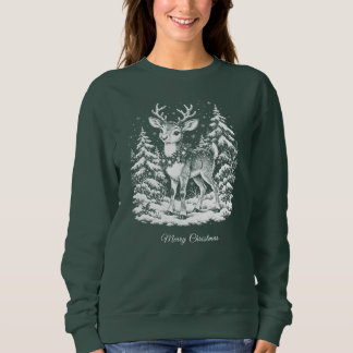 Rendier in Besneeuwd Bos Sweatshirt