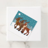 rendier in de sneeuw bedankjes labels (In situ)