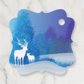 rendier in de sneeuw bedankjes labels (Achterkant)