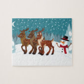 rendier in de sneeuw legpuzzel (Horizontaal)