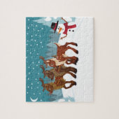 rendier in de sneeuw legpuzzel (Verticaal)