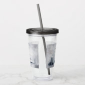 rendier in de Wilde Grijze Waterverf Kerstmis Acryl Drinkbeker (Links)