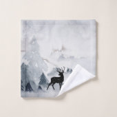 rendier in de Wilde Grijze Waterverf Kerstmis Bad Handdoek (Wasdoekje)