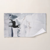 rendier in de Wilde Grijze Waterverf Kerstmis Bad Handdoek (Handdoek)