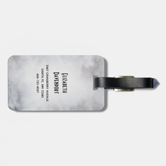 rendier in de Wilde Grijze Waterverf Kerstmis Bagagelabel (Achterkant horizontaal)