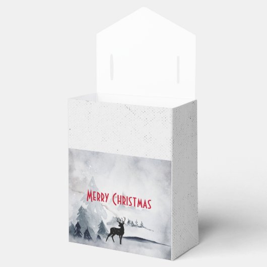 rendier in de Wilde Grijze Waterverf Kerstmis Bedankdoosjes (Geopend)