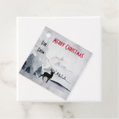 rendier in de Wilde Grijze Waterverf Kerstmis Bedankjes Labels (In situ)