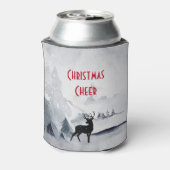 rendier in de Wilde Grijze Waterverf Kerstmis Blikjeskoeler (Blikje Achterkant)