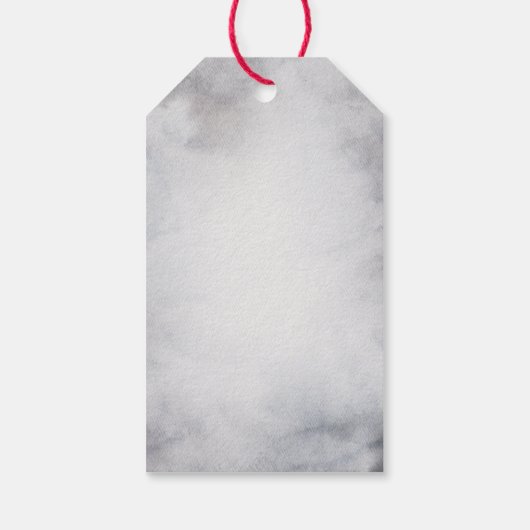 rendier in de Wilde Grijze Waterverf Kerstmis Cadeaulabel (Achterkant)