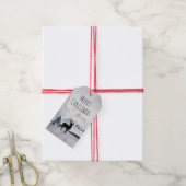 rendier in de Wilde Grijze Waterverf Kerstmis Cadeaulabel (Met Touw)