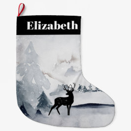 rendier in de Wilde Grijze Waterverf Kerstmis Grote Kerstsok