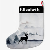 rendier in de Wilde Grijze Waterverf Kerstmis Grote Kerstsok (Achterkant)