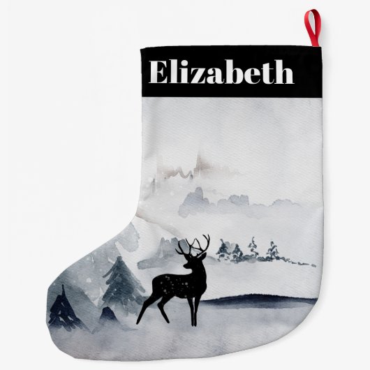 rendier in de Wilde Grijze Waterverf Kerstmis Grote Kerstsok (Achterkant)