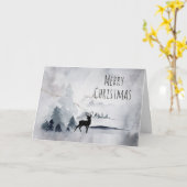 rendier in de Wilde Grijze Waterverf Kerstmis Kaart (Gele Bloem)