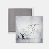 rendier in de Wilde Grijze Waterverf Kerstmis Magneet (Voorkant / Achterkant)