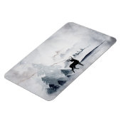 rendier in de Wilde Grijze Waterverf Kerstmis Magneet (Linkerzijde)