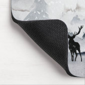 rendier in de Wilde Grijze Waterverf Kerstmis Muismat (Hoek)