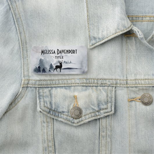 rendier in de Wilde Grijze Waterverf Kerstmis Naamplaatje (In situ)