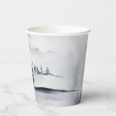 rendier in de Wilde Grijze Waterverf Kerstmis Papieren Bekers (Achterkant)