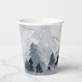 rendier in de Wilde Grijze Waterverf Kerstmis Papieren Bekers (Voorkant)