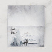 rendier in de Wilde Grijze Waterverf Kerstmis Plaatskaartje (Buitenkant ongevouwen)