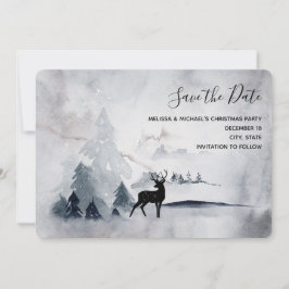 rendier in de Wilde Grijze Waterverf Kerstmis Save The Date