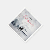 rendier in de Wilde Grijze Waterverf Kerstmis Servet (Hoek)