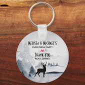 rendier in de Wilde Grijze Waterverf Kerstmis Sleutelhanger (Voorkant)