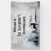 rendier in de Wilde Grijze Waterverf Kerstmis Spandoek (Verticaal)