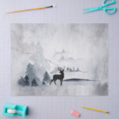 rendier in de Wilde Grijze Waterverf Kerstmis Tissuepapier (Craft)