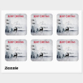 rendier in de Wilde Grijze Waterverf Kerstmis Vierkante Sticker (Vel)