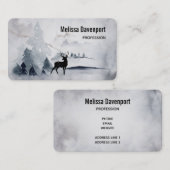 rendier in de Wilde Grijze Waterverf Kerstmis Visitekaartje (Voorkant / Achterkant)