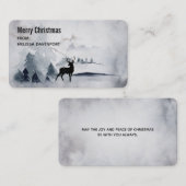 rendier in de Wilde Grijze Waterverf Kerstmis Visitekaartje (Voorkant / Achterkant)
