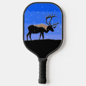 Rendier in de winter - originele dieren in het wil pickleball paddle (Achterkant)