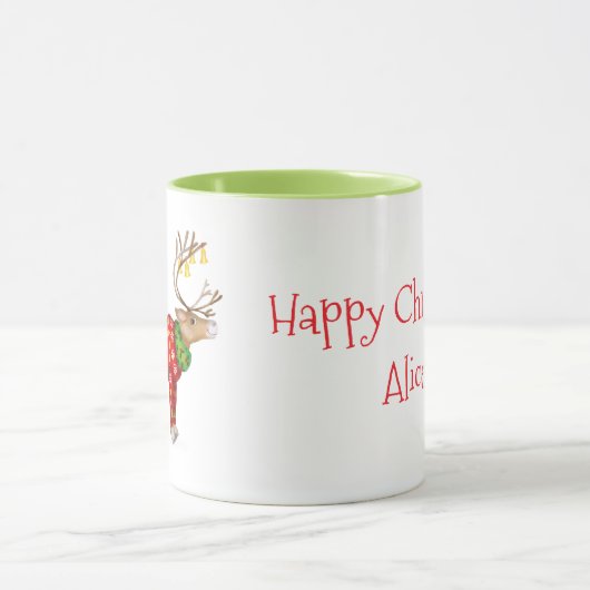 Rendier in feestelijke kerst jumper mok (Midden)