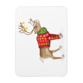 Rendier in feestelijke kersttrui magneet (Verticaal)