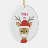 rendier in gezichtsmasker Kerstmis 2020 Keramisch Ornament (Rechts)