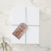 rendier in het licht cadeaulabel (Met Touw)