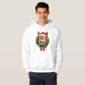 Rendier in Kerstkrans Hoodie (Voorkant volledig)