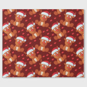 Rendier in kerstmuts cadeaupapier (Vlak)