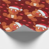 Rendier in kerstmuts cadeaupapier (Hoek)