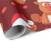 Rendier in kerstmuts cadeaupapier (Rol Hoek)