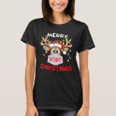 rendier in mask Funny Merry Kerstmis 2020 T-shirt (Voorkant)